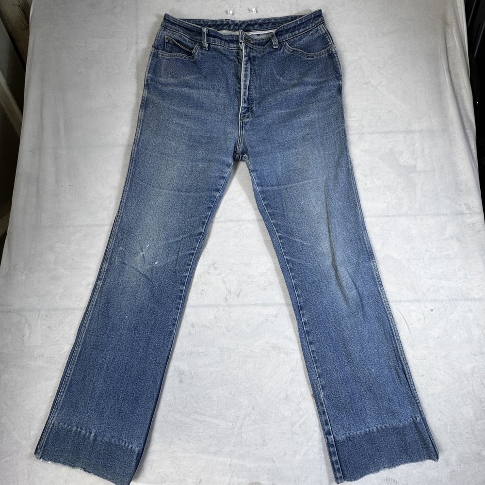 Bill Blass Bleach Zombie Cry Womens Straight Leg Jeans‎ Blue Denim Raw Hem 16